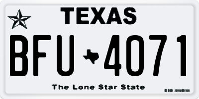 TX license plate BFU4071