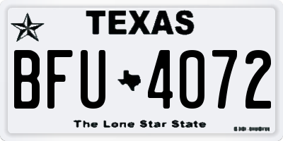 TX license plate BFU4072