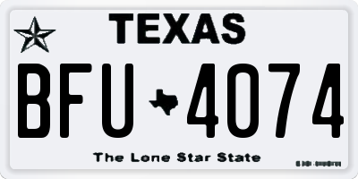 TX license plate BFU4074