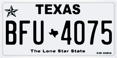 TX license plate BFU4075