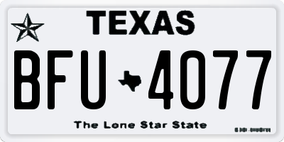 TX license plate BFU4077