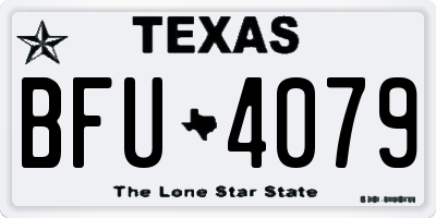 TX license plate BFU4079
