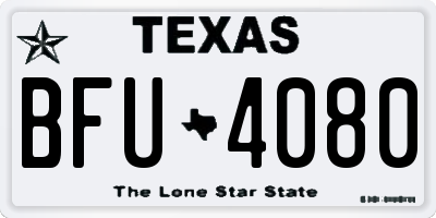 TX license plate BFU4080