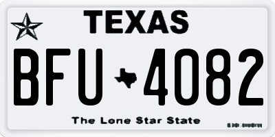 TX license plate BFU4082