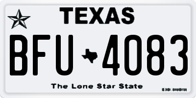 TX license plate BFU4083
