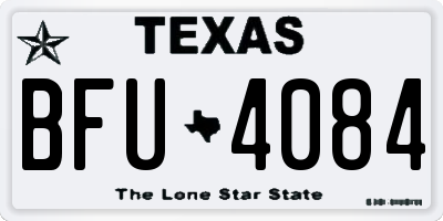 TX license plate BFU4084