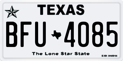 TX license plate BFU4085