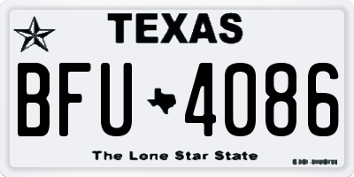 TX license plate BFU4086