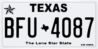 TX license plate BFU4087