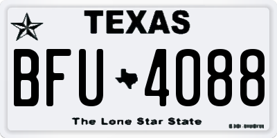 TX license plate BFU4088