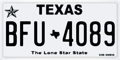 TX license plate BFU4089