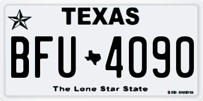 TX license plate BFU4090