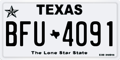 TX license plate BFU4091