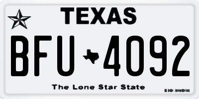 TX license plate BFU4092