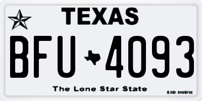 TX license plate BFU4093