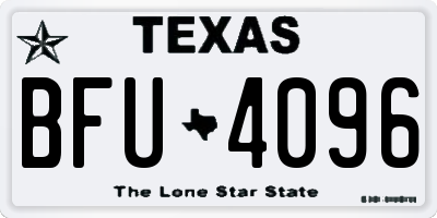 TX license plate BFU4096