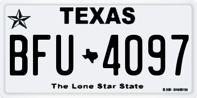 TX license plate BFU4097