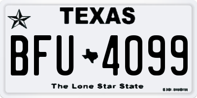 TX license plate BFU4099