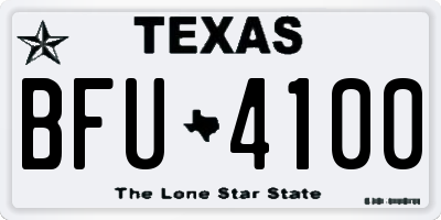 TX license plate BFU4100