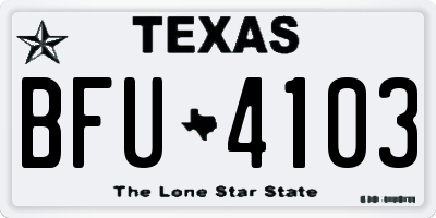 TX license plate BFU4103