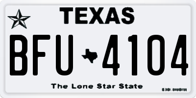 TX license plate BFU4104