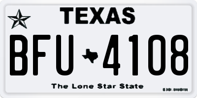 TX license plate BFU4108