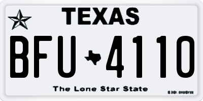 TX license plate BFU4110