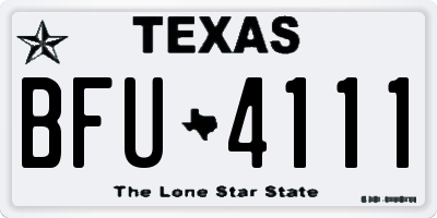 TX license plate BFU4111
