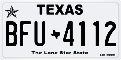 TX license plate BFU4112