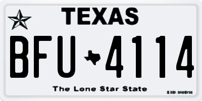 TX license plate BFU4114