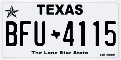 TX license plate BFU4115