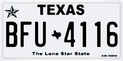 TX license plate BFU4116
