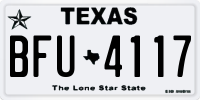 TX license plate BFU4117