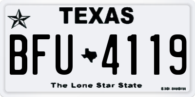 TX license plate BFU4119