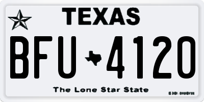 TX license plate BFU4120