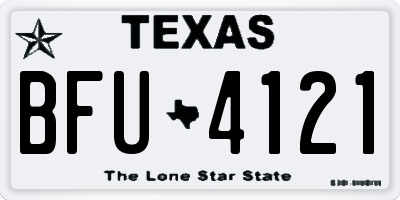 TX license plate BFU4121