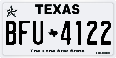 TX license plate BFU4122