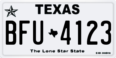 TX license plate BFU4123