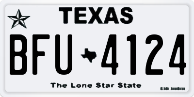 TX license plate BFU4124