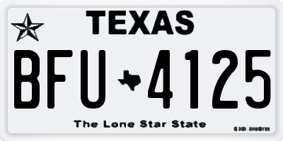 TX license plate BFU4125