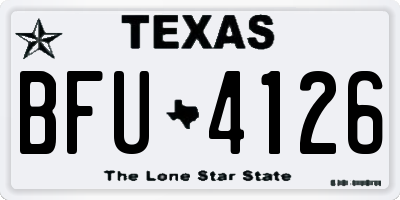 TX license plate BFU4126