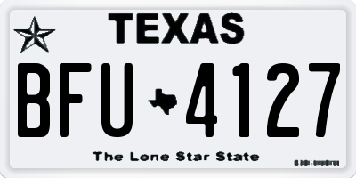 TX license plate BFU4127