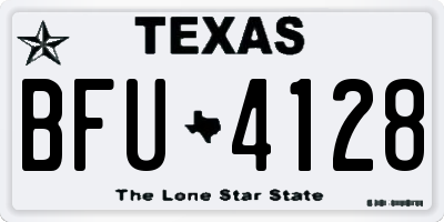 TX license plate BFU4128