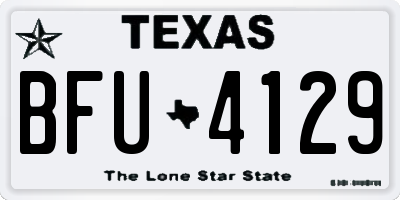 TX license plate BFU4129