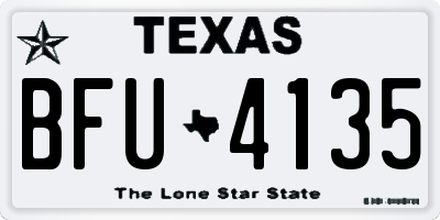 TX license plate BFU4135