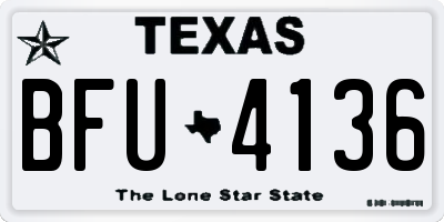 TX license plate BFU4136