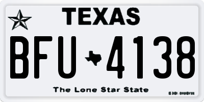 TX license plate BFU4138