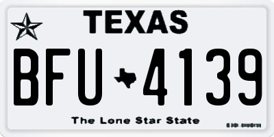 TX license plate BFU4139