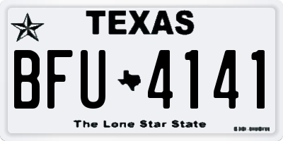 TX license plate BFU4141