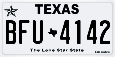 TX license plate BFU4142